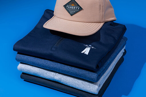 Custom Faherty, Custom Apparel, Branded Merchandise, Faherty Employee Gifts.