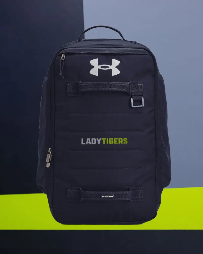 Under Armour custom equipment bags with team logo for athletes and travel
