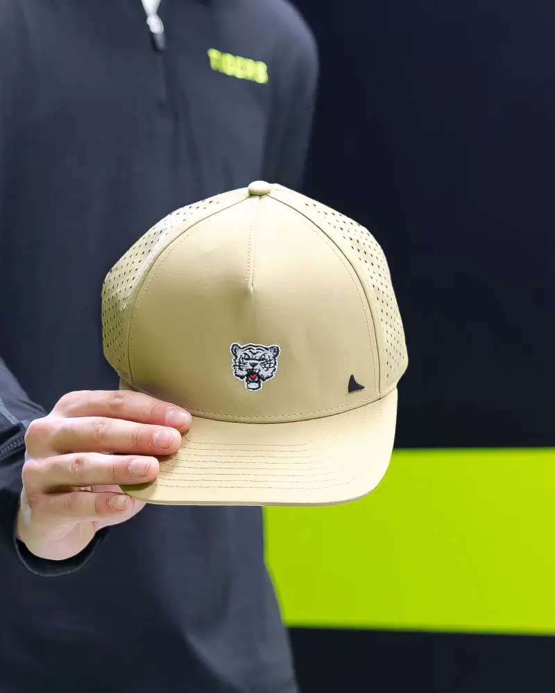 Custom hats with team logo built for everyday brand exposure and on-the-go team visibility.