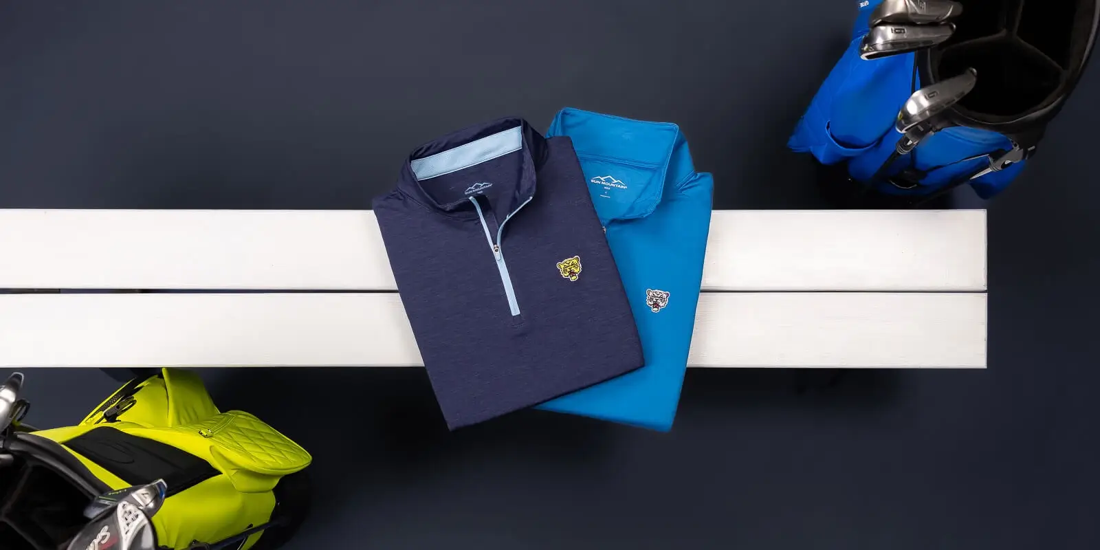 Get the perfect custom Sun Mountain apparel, like golf quarter zips & custom team hoodies. 